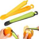 2pcs Kitchen Fruit Peeling Tool, Green & Yellow Multifunctional Peeler Fruit Opener Portable Tool for Peeling Lemon Pomelo Orange Citrus Grapefruit Handheld Peeling Tool Kitchen Zester