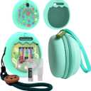 JCHPINE Hard Carrying Case and Silicone Cover Compatible with Tamagotchi Pix Interactive Virtual Pet Game Machine, Screen Film Protector for Tamagotchi Pix Accessories (Green)