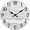 Wall Clock Battery Operated 16 Inch Large Gray Silent Non Ticking Country Rustic Design Vintage Retro Decorative for Bathroom Kitchen Bedroom