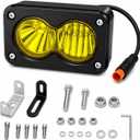 Baja Style Light Ebike Headlight for RidstarQ20, 3-Pin Julet Waterproof Connector Bright 20W LED Plug and Play 12V-60V Wide Voltage Compatible Head Lamp for Ridstar Q20 Lite/H20/E26/S10(Yellow)