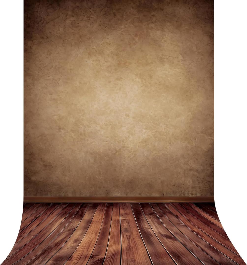 Riyidecor Brown Backdrop Rustic Wall Wooden Floor 5Wx7H Feet Soft Fabric Polyester Newborn Abstract Portrait Baby Photography Background Decorations Birthday Headshot Photo Backdrop for Photoshoot