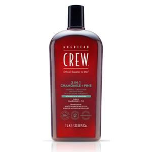 AMERICAN CREW 3-IN-1 CHAMOMILE + PINE Shampoo, Conditioner and Body Wash, 33.8 Fl Oz (Pack of 1)