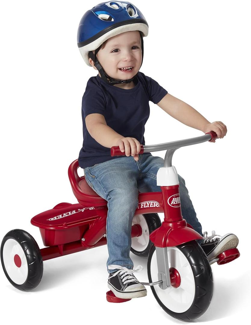 Radio Flyer Red Rider Trike for Ages 2.55, Three Wheel Toddler Bike, Kids Tricycle, Outdoor Riding Toy, Durable Steel Frame, Adjustable Seat, Classic Red