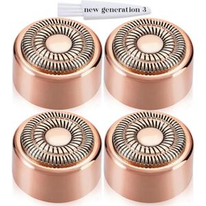 Replacement Heads New Generation 3 for Finishing Touch Flawless Facial Hair Remover Ring Light,New Version Replacement Blades for Women,18K Gold-Plated Rose Gold for Flawless
