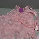 Avidlove Bow Lingerie for Women Heart Mesh Babydoll Lingerie Dress Sexy Sleepwear Lace Chemise with Belt (Large, Light Pink)