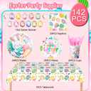 Easter Party Tableware for 20 Guests, Spring Party Tableware Egg Bunny Plates and Napkins Tablecloth Banner etc Easter Bunny Birthday Decorations Supplies
