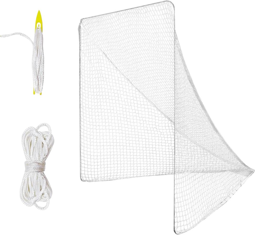 2 Pcs 4mm Heavy Duty 6'X6'X7' Lacrosse Replacement Net with 2X Installation Tool and 4x49ft Goal Net Lacing Rope for Lacrosse Practice or Competition
