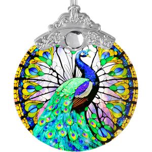 Stained Glass Suncatcher, Jocidea Peacock Ornament, Christmas Ornaments, Holidays Ornaments, Christmas Tree Decor, Peacock Decor for Home, Peacock Gifts