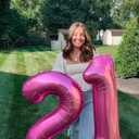 40 Inch Pink 1 Balloon for First Birthday, 1st Number Balloons Birthday Decorations for Girl Kids Toddler Baby, One Giant Number 1 Balloon