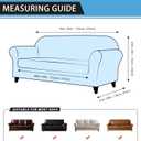 Couch Cover Leather Look 3 Seater Couch Sofa Cover 1-Piece Sofa Slipcover Stretch Furniture Protector with Elastic Bottom & Pockets(Sofa, Dark Brown)