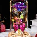 Gifts for Women Mom Birthday Gifts, Galaxy Glass Rose Forever Preserved Flowers for Delivery Prime Light Up Rose in Glass Dome with Butterfly Valentines day Rose Gifts for Her Wife Daughter Girlfriend