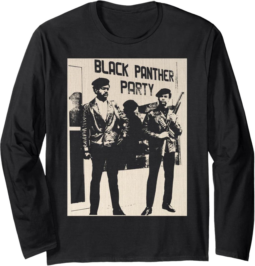 BPP Vintage Black History Self Defense Black Panthers Party Long Sleeve T-Shirt, Size XL