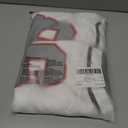 SweatyRocks Women's Color Block Number Graphic Long Sleeve Sweatshirts V Neck Loose Pullover Tops (White, S)