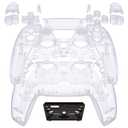 eXtremeRate Full Set Shell with Buttons Touchpad Cover, Clear Custom Replacement Decorative Trim Shell Front Back Plates Compatible with p s 5 Controller BDM-010 020 - Without Controller