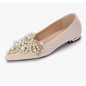 Flats for Women Bling Rhinestone Pointed Flat Shoes Comfort Slip on Low Heel Wedding Dress Shoes Ballet Flat Shoe size 39