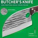 FULLHI 19pcs Butcher Chef Knife Block Set with Meat Fork Scissors Knife Holder, High Carbon Steel Full Tang Cleaver Kitchen Knife Set for Home, BBQ, Camping