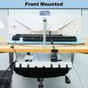 Under Desk Cable Management Tray 2 Pack White, Cable Management Under Table, Cord Organizer Tray for Wire Management, Home & Office Standing Desk Cord Organizer