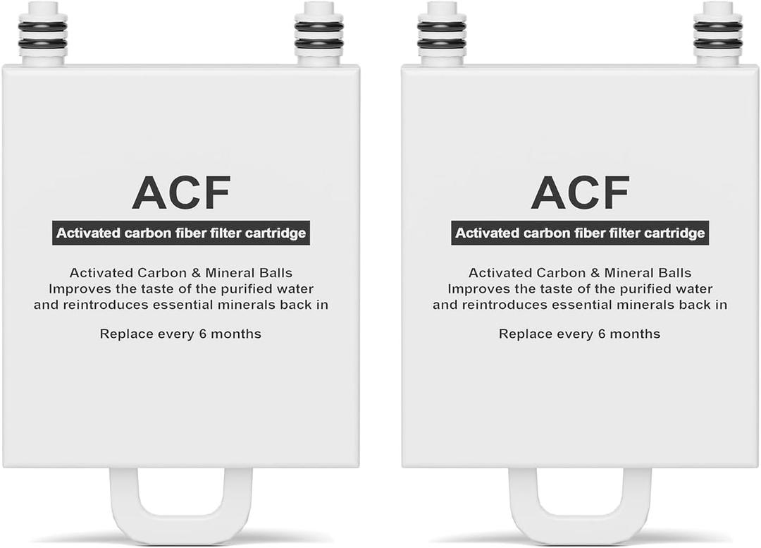 Purewell C01-ACF Alkaline Replacement Post Filter Cartridge for C01 Countertop Reverse Osmosis System (2 Pack)