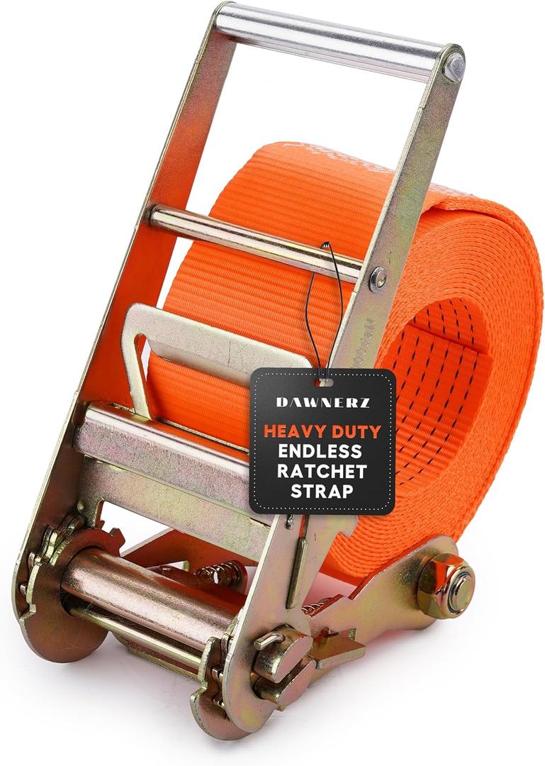 Heavy Duty 40 Ft x 4 inch Endless Ratchet Strap  22000 Lb Breaking Strength Tie Down for Cargo, Truck, and Trailer.
