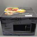 Emerson MW1338SB Countertop Microwave Oven, 6 Pre-Programmed Settings, Removable Glass Turntable, Child Safety Lock, 1.3 Cu ft, 1000W, Stainless Steel