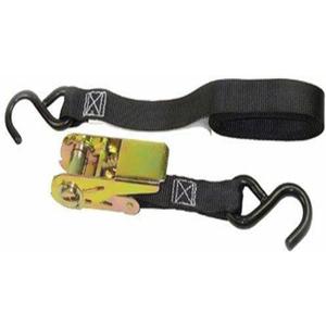 Keeper - 1 x 10' High Tension Ratchet Tie-Down with Vinyl Coated S-Hooks, 4 Pack - 300 lbs. Working Load Limit and 900 lbs. Break Strength