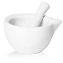 LEETOYI Porcelain Mortar and Pestle, Ceramic Herb Grinder Pill Crusher Set (4.2-inch)