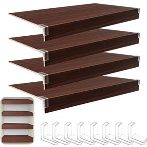 Wire Shelf Cover,KHASIM Wire Rack Covers for Pantry,PVC Wood-Look Faux Wood Shelf Liners,48x12 Inch,0.24inch Thick for Home and Kitchen Organization