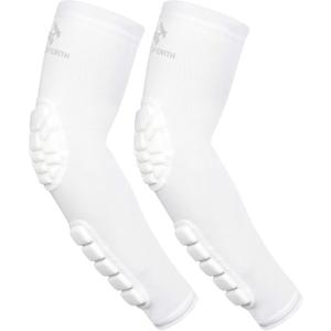 2PCS Padded Elbow Forearm Sleeves Compression Arm Protective Support (Small)