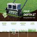Lineware 18-Inch Lawn Aerator,Heavy Duty Push Spike Aerator with 4 Wheels,Aerator Lawn Tool with Steel Handle, Manual Aerator Lawn Tool with Foam Armrests, Suitable for Lawn, Garden and Yard