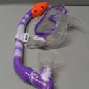 Kids Mask Snorkel Set for Age 5-15,Dry Top Snorkeling Gear for Kids Boys Girls Junior & Youth, Tempered Glass Snorkel Mask with Fins for Swimming Snorkeling (Purple+White, One Size)