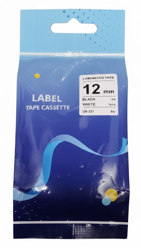COLORWING Replace for Brother Label Maker Tape TZ 12mm 0.47 Laminated White TZe-231 TZe231 P Touch Label Tape 1/2" x 23' for Brother PTouch PT-D210 D220 H110 D400 D610 1280, Black on White, 6Pk