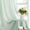 HOMEIDEAS Non-See-Through Sage Green Privacy Sheer Curtains, 30 X 24 Inches Long 2 Panels Sheer Curtains Light Filtering Window Drapes for Bedroom Living Room
