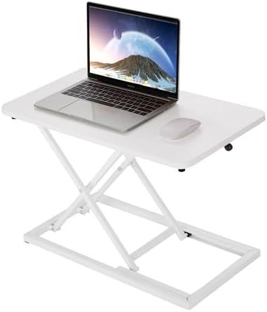 biueus Height Adjustable Standing Desk Converter, Stand Up Desk Converter for Home Office, Gas Spring Computer Workstation for Monitor Or Laptop (White-23.6Inch)