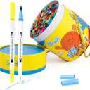 168 Colors Coloring Markers for Artists Coloring Books No Bleeding Water-based Dual Tips Fineliner & Brush Drawing Pens Art Pens for Kids & Adults