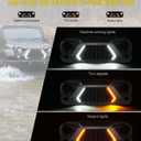 Xprite Front Grill Compatible with 2007-2018 Jeep Wrangler JK JKU, Unique Patented Design Grille w/Running and Turn Signals Light, Matte Black