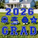 Graduation Decorations 2026 12Pcs Graduation Yard Signs Class of 2026 Outdoor Waterproof Congrats Grad Sign with Stakes for kindergarten K-12th College Any Grade Blue