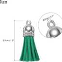 uxcell 200 Pcs Keychain Tassels, Bulk Leather Tassels for Crafts Colored Tassel Pendants for Acrylic Blanks, Earrings, Keychain Bracelets and Jewelry Making, Light Green