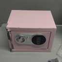 Goldenkey Small Safe Box for Money, Digital Home Safe Box with Keys&Code for Cash and Coin, Mini Safes for Kids, Personal Items for Hotel, 6.69"D x 9.05"W x 6.69"H, 0.236 Cu.Ft. (Pink)