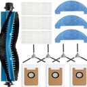 Replacement for Loorow AT800 Accessories : Replace Part for Loorow AT800 3-in-1 Robot Vacuum 1 Main Brush 4 Side Brush 3 Filter 3 Mop Pad 3 Dust Bag (14 Pack)