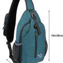 WATERFLY Crossbody Sling Backpack Sling Bag Travel Hiking Chest Bags Daypack (Teal blue)