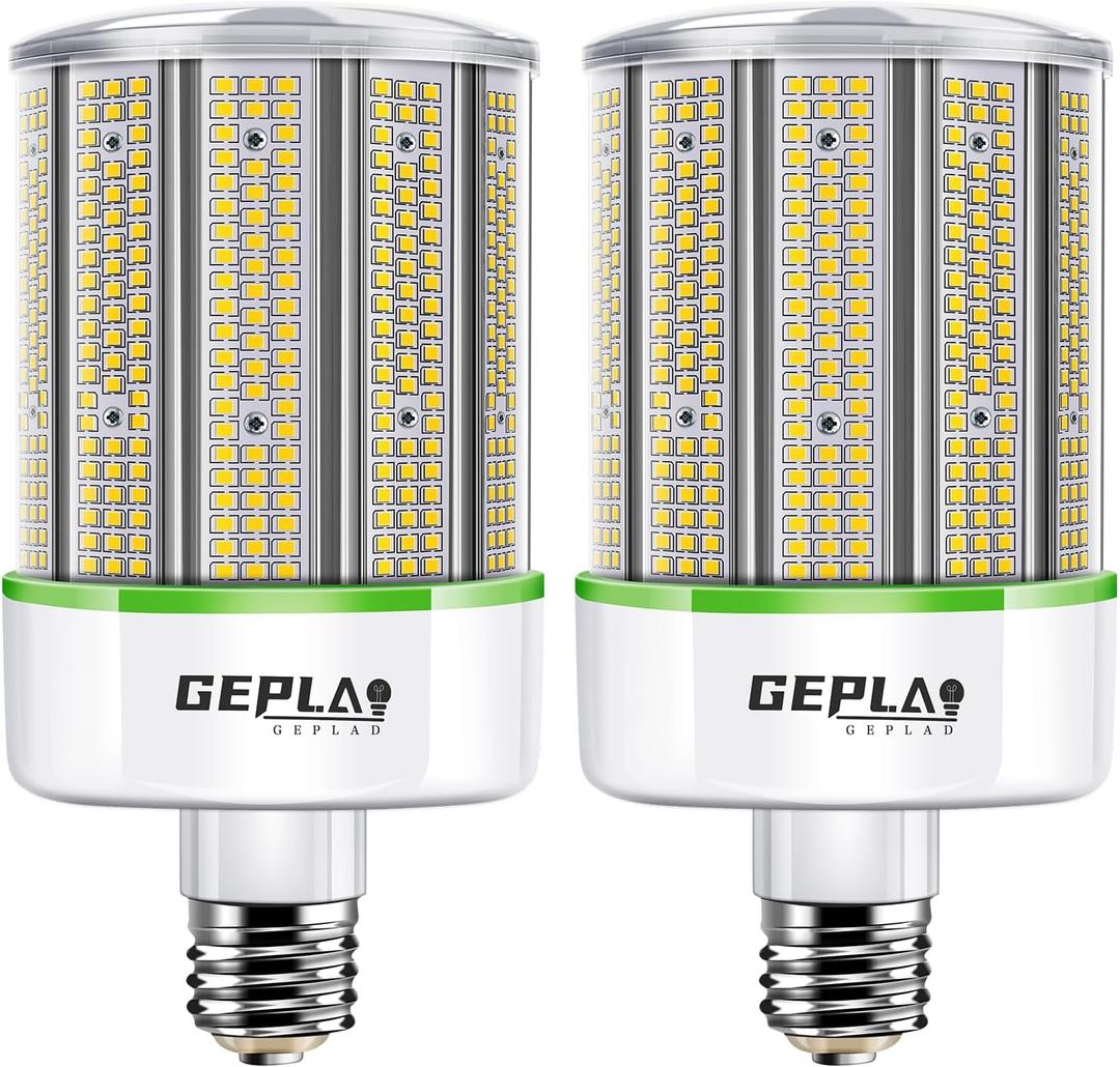 2-Pack 250W E39 Mogul Base LED Bulb, 5000K Daylight 35,000LM LED Corn Light Bulb(Eqv.1000w Mh/Hps/Hid), for Garage Factory Workshop Warehouse Barn(Non-Dimmable)