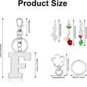 2 x Initial Letter Keychains for Women Cute Star Heart Strawberry Car Keychain for Wallet Backpack Bag