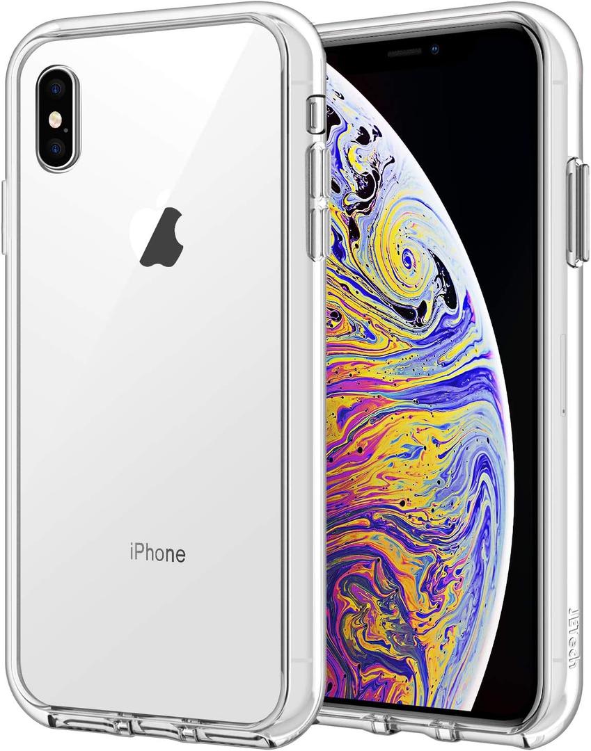 JETech Case for iPhone Xs Max 6.5-Inch, Non-Yellowing Shockproof Phone Bumper Cover, Anti-Scratch Clear Back (Clear)