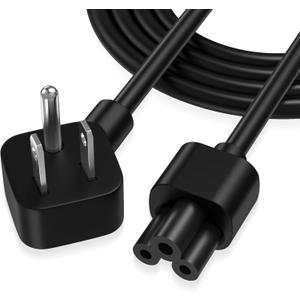 AGVEE 10ft 3 Prong AC Laptop Power Cord Cable, 90 Degree Angled, NEMA 5-15P to IEC-320-C5, 18AWG, Replacement for Dell Hp Lenovo Acer Laptop Notebook Computer Supply Adapter, Black