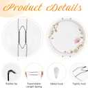 Bilillo 15-Piece Stainless Steel Wall Plate Hangers, 4/6/8 Inch Invisible Decorative Wire Plate Holders with 15 Pieces Wall Hooks for 4 to 10 Inch (Black)