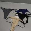 Thong for Women Cotton Underwear Low Rise Panties Woman G-String Thongs (Black), Small