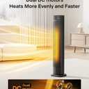 PELONIS 30 Ceramic Tower Space Heater with Adjustable Thermostat for Large Room, 75 Oscillation, Remote Control & 12H Timer, Tip-Over Switch & Overheating Protection, 1500W, PHF15RSAPH30, Black