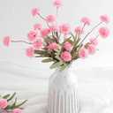 Floroom 5pcs Pink Faux Silk Mums Artificial Flowers, Bulk Fake Small Mini Chrysanthemums with Stems for DIY Blush Wedding Centerpieces Floral Arrangements Vase Fillers Home Decorations