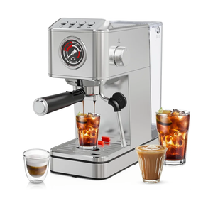 EM623 Espresso Machine 20 Bar with Steam Milk Frother, Stainless Steel Coffee Machine with Removable Water Tank for Cappuccino,Latte, Compact Stainless Steel Coffee maker for home,Great Gift