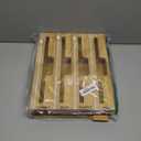 SpaceAid WrapNeat 4 in 1 Wrap Organizer with Cutter and Labels, Plastic Wrap, Aluminum Foil and Wax Bamboo Dispenser for Kitchen Storage Organization Holder for 12" Roll (Natural, 4-Slot)